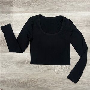Elegant Black Ribbed Women's Top